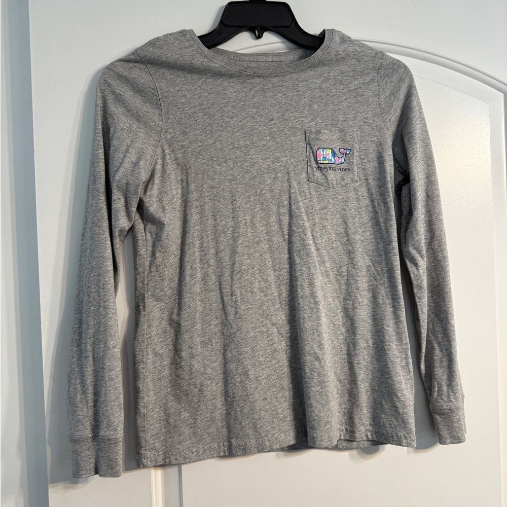 Vineyard Vines T-Shirt Mens XS Gray Excellent Long Sleeve Graphic Pocket Tee